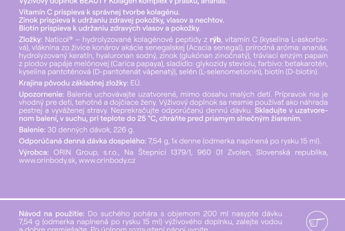 (A14) 3x ORIN BEAUTY kolagén komplex pre vlasy, nechty a pleť