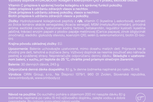 (A32) 3x ORIN HYDROBOOST Kolagén s koenzýmom Q10